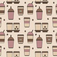 Seamless pattern from coffee cups, abstract background, wallpaper vector