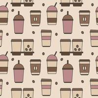 Seamless pattern from coffee cups, abstract background, wallpaper vector