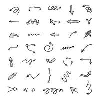 Vector set of hand drawn arrows, elements for presentation