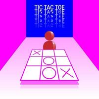 tic tac toes. traditional game designed with metaverse concept vector