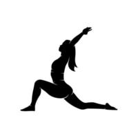 silhouette yoga pose. a movement to relax vector