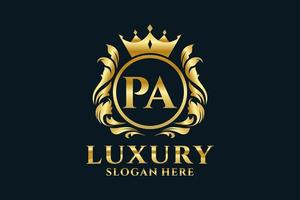 Initial PA Letter Royal Luxury Logo template in vector art for luxurious branding projects and other vector illustration.