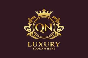 Initial QN Letter Royal Luxury Logo template in vector art for luxurious branding projects and other vector illustration.