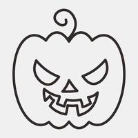 icono de calabaza.icono en estilo de línea. adecuado para impresiones, afiches, volantes, decoración de fiestas, tarjetas de felicitación, etc. vector