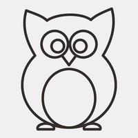 icono owl.icon en estilo de línea. adecuado para impresiones, afiches, volantes, decoración de fiestas, tarjetas de felicitación, etc. vector