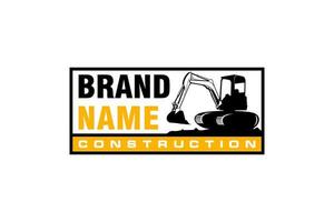 Excavator logo template vector. Heavy equipment logo vector for construction company. Creative excavator illustration for logo template.