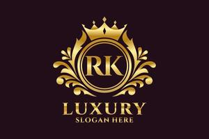 Initial RK Letter Royal Luxury Logo template in vector art for luxurious branding projects and other vector illustration.