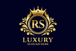 Initial RS Letter Royal Luxury Logo template in vector art for luxurious branding projects and other vector illustration.