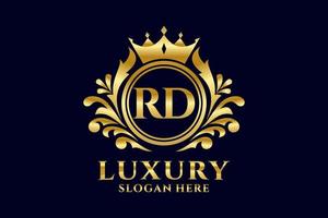 Initial RD Letter Royal Luxury Logo template in vector art for luxurious branding projects and other vector illustration.