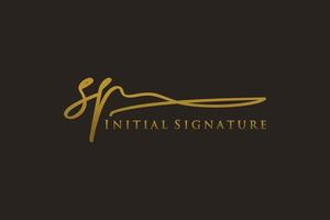 Initial SP Letter Signature Logo Template elegant design logo. Hand drawn Calligraphy lettering Vector illustration.