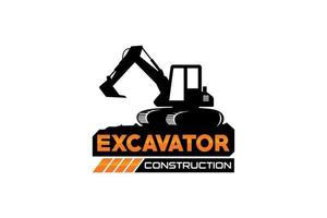 Excavator logo template vector. Heavy equipment logo vector for construction company. Creative excavator illustration for logo template.