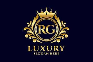 Initial RG Letter Royal Luxury Logo template in vector art for luxurious branding projects and other vector illustration.