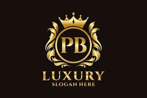 Initial PB Letter Royal Luxury Logo template in vector art for luxurious branding projects and other vector illustration.