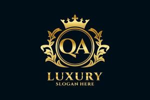 Initial QA Letter Royal Luxury Logo template in vector art for luxurious branding projects and other vector illustration.