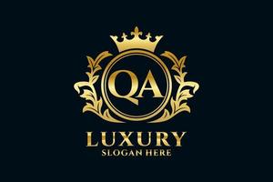 Initial QA Letter Royal Luxury Logo template in vector art for luxurious branding projects and other vector illustration.