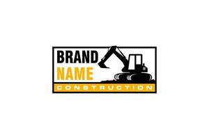 Excavator logo template vector. Heavy equipment logo vector for construction company. Creative excavator illustration for logo template.