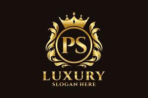 Initial PS Letter Royal Luxury Logo template in vector art for luxurious branding projects and other vector illustration.