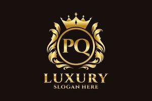 Initial PQ Letter Royal Luxury Logo template in vector art for luxurious branding projects and other vector illustration.