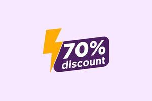 70 discount, Sales Vector badges for Labels, , Stickers, Banners, Tags, Web Stickers, New offer. Discount origami sign banner.