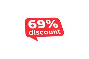 69 discount, Sales Vector badges for Labels, , Stickers, Banners, Tags, Web Stickers, New offer. Discount origami sign banner.