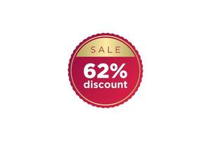 62 discount, Sales Vector badges for Labels, , Stickers, Banners, Tags, Web Stickers, New offer. Discount origami sign banner.