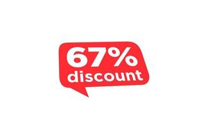 67 discount, Sales Vector badges for Labels, , Stickers, Banners, Tags, Web Stickers, New offer. Discount origami sign banner.