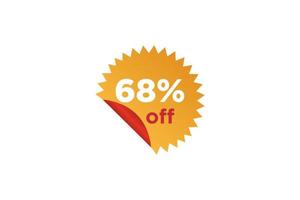 68 discount, Sales Vector badges for Labels, , Stickers, Banners, Tags, Web Stickers, New offer. Discount origami sign banner.
