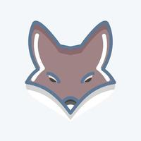 Icon Fox. related to Animal Head symbol. doodle style. simple design editable. simple illustration. cute. education vector