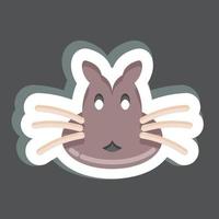 Sticker Chipmunk. related to Animal Head symbol. simple design editable. simple illustration. cute. education vector