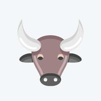 Icon Buffalo. related to Animal Head symbol. flat style. simple design editable. simple illustration. cute. education vector