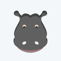 Icon Hippopotamus. related to Animal Head symbol. flat style. simple design editable. simple illustration. cute. education vector