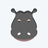 Icon Hippopotamus. related to Animal Head symbol. flat style. simple design editable. simple illustration. cute. education vector