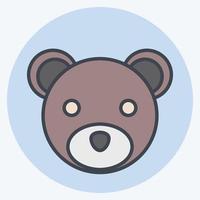 oso icono. relacionado con el símbolo de la cabeza de un animal. estilo compañero de color. diseño simple editable. ilustración sencilla. lindo. educación vector