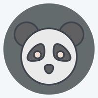 Icon Panda. related to Animal Head symbol. color mate style. simple design editable. simple illustration. cute. education vector