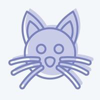 gato icono. relacionado con el símbolo de la cabeza de un animal. estilo de dos tonos. diseño simple editable. ilustración sencilla. lindo. educación vector