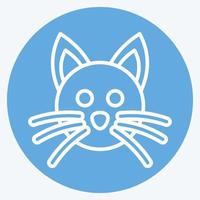 gato icono. relacionado con el símbolo de la cabeza de un animal. estilo de ojos azules. diseño simple editable. ilustración sencilla. lindo. educación vector