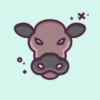 Icon Cow. related to Animal Head symbol. MBE style. simple design editable. simple illustration. cute. education vector