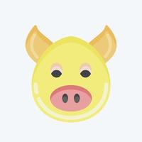 Icon Pig. related to Animal Head symbol. flat style. simple design editable. simple illustration. cute. education vector