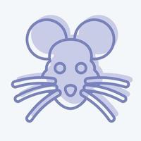 Icon Rat. related to Animal Head symbol. two tone style. simple design editable. simple illustration. cute. education vector