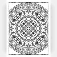 mandala en blanco y negro para colorear páginas interiores. interior de una página para colorear. arte de línea de mandala de fideos. decoración mandala ornamento diseño conjunto vector. vector