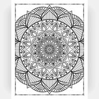 mandala en blanco y negro para colorear páginas interiores. interior de una página para colorear. arte de línea de mandala de fideos. decoración mandala ornamento diseño conjunto vector. vector