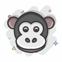 Icon Monkey. related to Animal Head symbol. Comic Style. simple design editable. simple illustration. cute. education vector