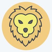 Icon Lion. related to Animal Head symbol. color mate style. simple design editable. simple illustration. cute. education vector