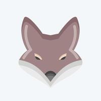 Icon Fox. related to Animal Head symbol. flat style. simple design editable. simple illustration. cute. education vector