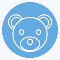 Icon Bear. related to Animal Head symbol. blue eyes style. simple design editable. simple illustration. cute. education vector