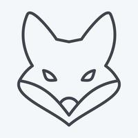 Icon Fox. related to Animal Head symbol. line style. simple design editable. simple illustration. cute. education vector