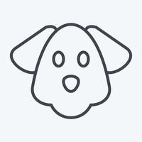 Icon Dog. related to Animal Head symbol. line style. simple design editable. simple illustration. cute. education vector