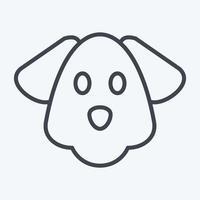 Icon Dog. related to Animal Head symbol. line style. simple design editable. simple illustration. cute. education vector