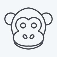 Icon Monkey. related to Animal Head symbol. line style. simple design editable. simple illustration. cute. education vector