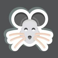 Sticker Rat. related to Animal Head symbol. simple design editable. simple illustration. cute. education vector